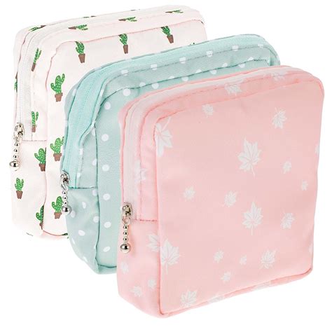 3 PCS Sanitary Pad Storage Bag Portable Period Bag for Teen Pads ...