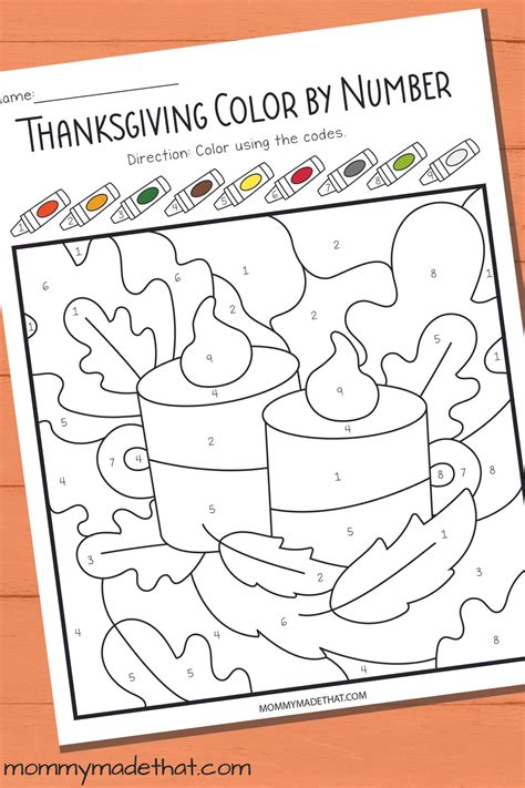 Thanksgiving Color by Number (Free Printable Fun!)