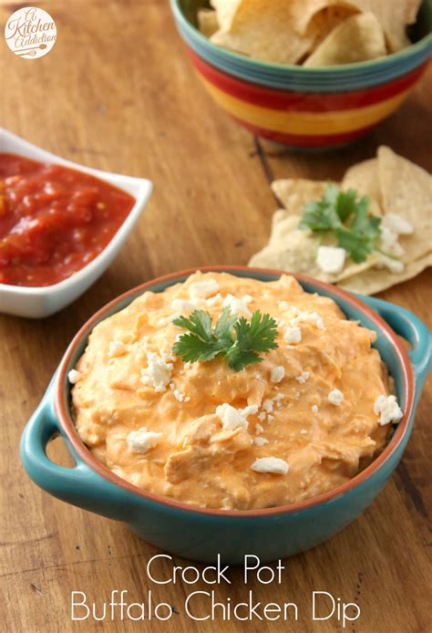 Crock Pot Buffalo Chicken Dip - A Kitchen Addiction