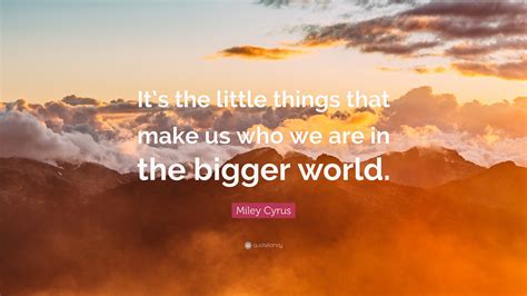 Miley Cyrus Quote: “It’s the little things that make us who we are in ...