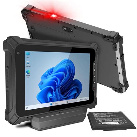 Rayoungtek Rugged Windows Tablet with Barcode Scanner, 8" IP65 ...