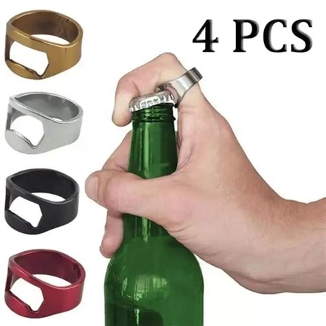 4pcs Bottle Opener Rings (Diameter 0.86''), Steel Colorful Ring Shaped ...