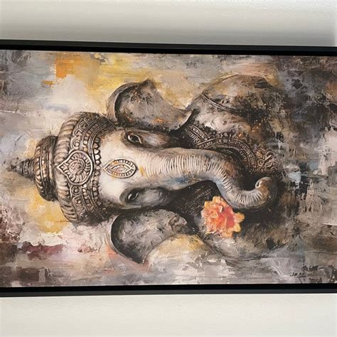 Buy Lord Ganesha Wall Art, Ganapati Abstract Painting Extra Large ...