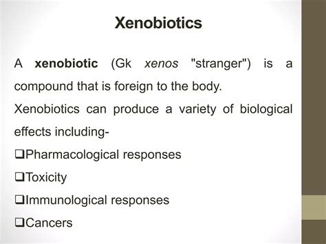 Metabolism of xenobiotics | PPTX