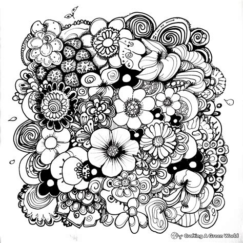 Easy Doodle Art Coloring Pages For Adults