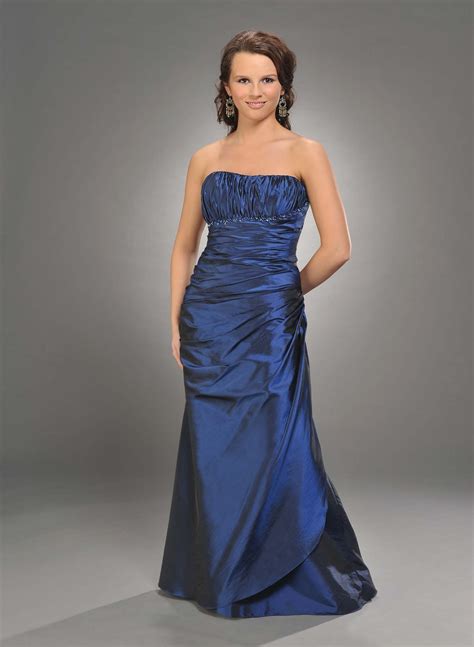 Navy Blue Strapless Zipper Floor Length Trumpet Mother of Bride Dresses ...