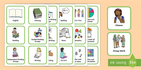 Activity Timetable with Images | Australian Primary Resource