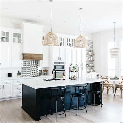 White Kitchen Island With Black Cabinets at Tayla Stang blog
