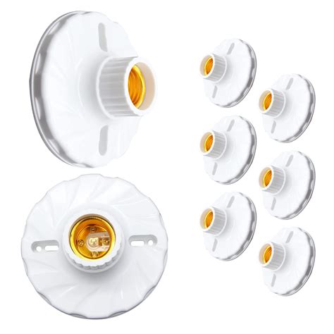 Buy 8PCS Screw Base Bulb Lamp Holder Plastic Ceiling Light Sockets E27 ...