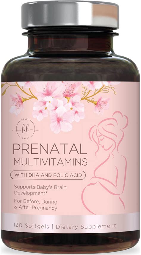 Women's Prenatal Multivitamin with Folic Acid + DHA, Essential Prenatal ...
