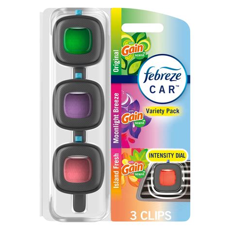 Febreze Car Air Freshener, Odor-Fighting Automotive Vent Clip, Mixed ...
