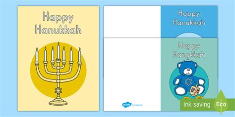 Printable Hanukkah Greeting Cards for Kids | Twinkl USA