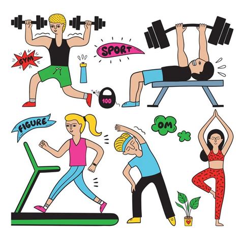 Different Types of Exercise Cartoon 的图像结果