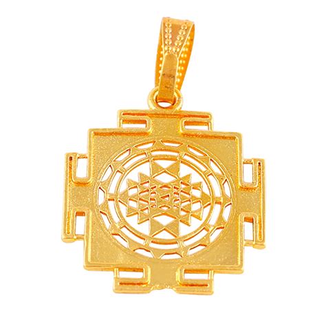 Shree Shyam Golden Brass Shri Yantra Pendant Locket for Good Luck for ...