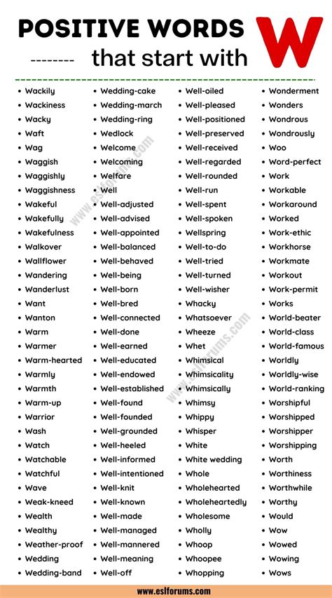 284 "Wonderful" Positive Words that Start with W - ESL Forums