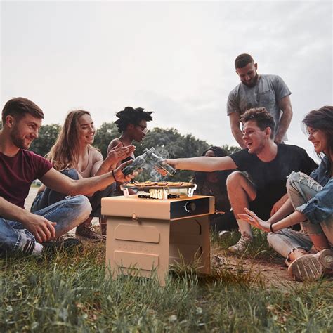 COSIEST Foldable Propane Fire Pit, 15.7in Portable BBQ Pit, Smokeless ...