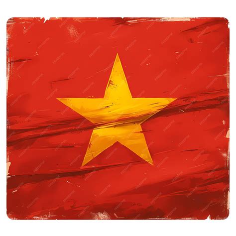 Premium Photo | Red Flag with Golden Star in Relief Vibrant and Symbolic