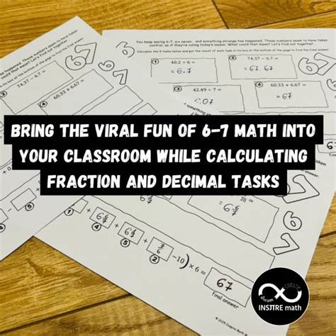 67 Six Seven 6-7 Viral Math Meme Trend Prank Fractions or Decimals ...