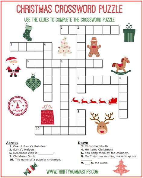 Christmas Printable Crossword Puzzles | Fanny Printable