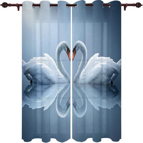 Ridpo White Swan Love Blackout Curtains, Reflection of India | Ubuy