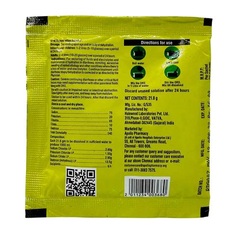 Apollo Life ORS Lemon Flavour Powder, 21.8 gm Price, Uses, Side Effects ...