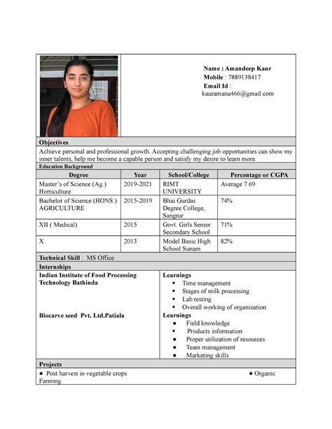 NEW resume 2022 - bvxzsdzxvgjhg - Name : Amandeep Kaur Mobile ...