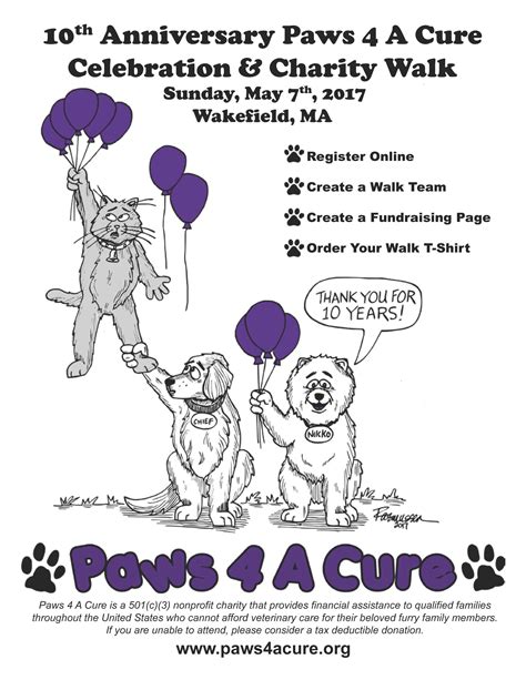 10th Anniversary Paws 4 A Cure Celebration & Charity Walk [05/07/17]