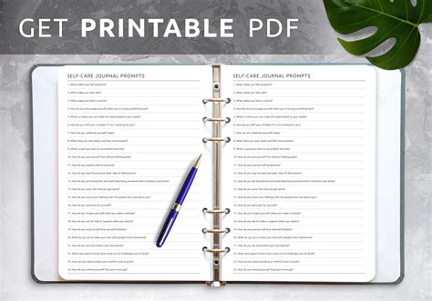 Download Printable Self-Care Journal Prompts PDF - Worksheets Library