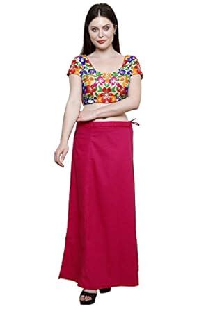 Pistaa's Women's Cotton Dark Pink Colour Inskirt Saree petticoats ...