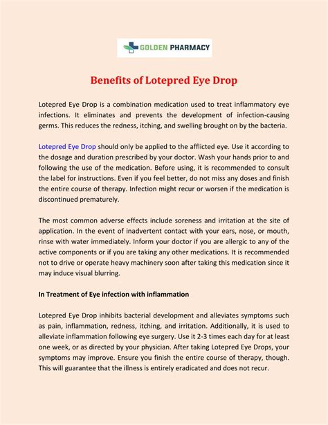 PPT - Benefits of Lotepred Eye Drop PowerPoint Presentation, free ...
