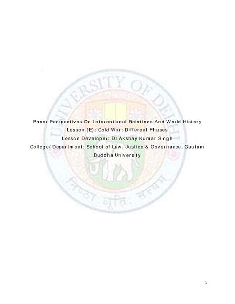 Cold War: Different Phases Cold War: Different Phases - Paper ...