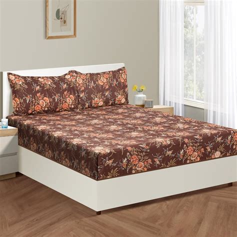 Buy SWAYAM Autumnal Reverie 160TC Blossom Queen Bedsheet Set from ...