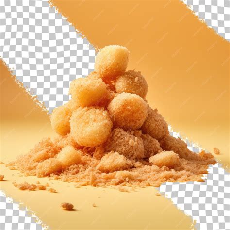 Premium PSD | Isolated pile of nuts with breadcrumb coating transparent ...