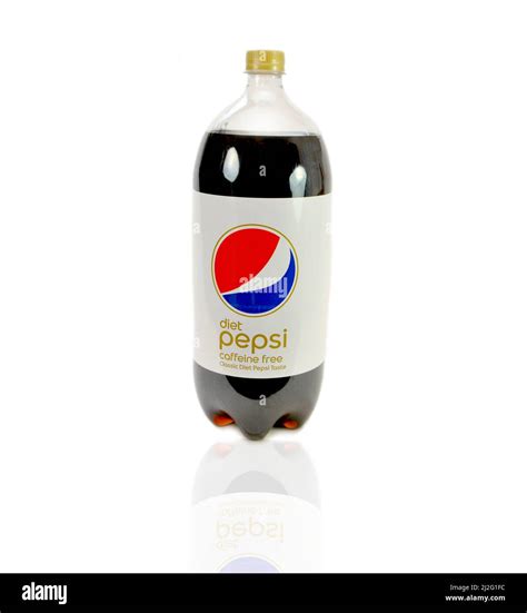Diet Pepsi (Caffeine Free) 2 Liter Bottle of Soda Isolated Over a White ...