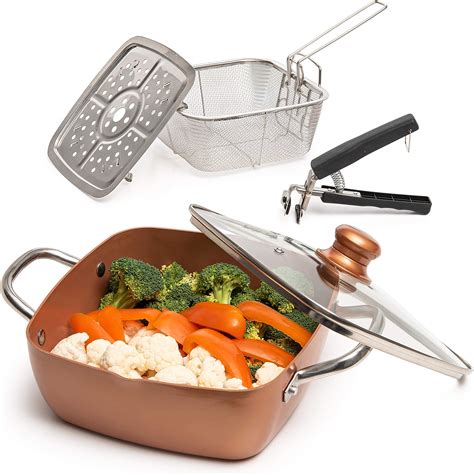 Amazon.com: Copper Chef pc Sq Cass 13 Piece Square Casserole Cookware ...