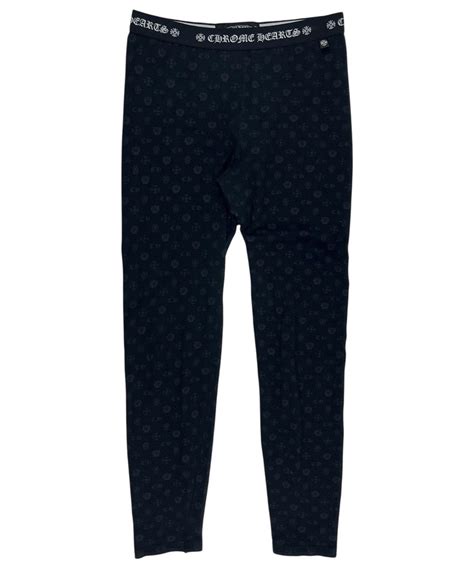 Chrome Hearts Chrome Hearts Monogram Fleur Cross Dagger Logo Leggings ...