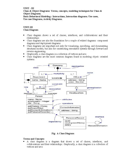 UNIT-3- nothing - UNIT - III Class & Object Diagrams: Terms, concepts ...