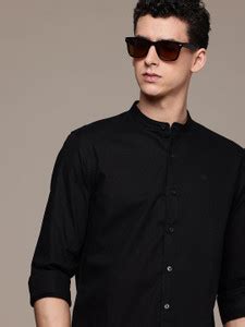 French Connection Men Solid Casual Black Shirt - Buy French Connection ...