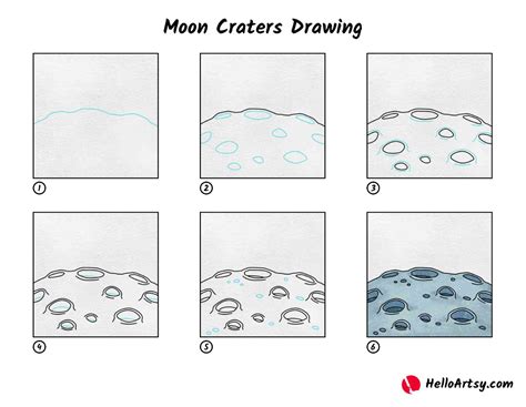Moon Craters Drawing - HelloArtsy