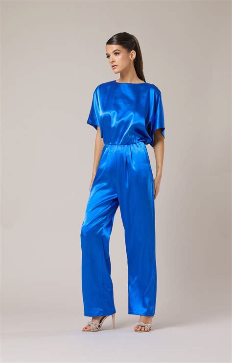 Satin Jumpsuit Women Satin Jumpsuit Summer Wide Leg Overalls Bridesmaid ...