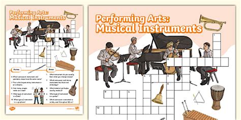 Performing Arts: Musical Instruments - Crossword