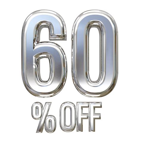 60 percent off sale text illustration element 34336787 PNG