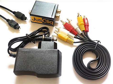 JusCliq Combo Digital to Analog Audio Converter + Toslink SPDIF Optical ...