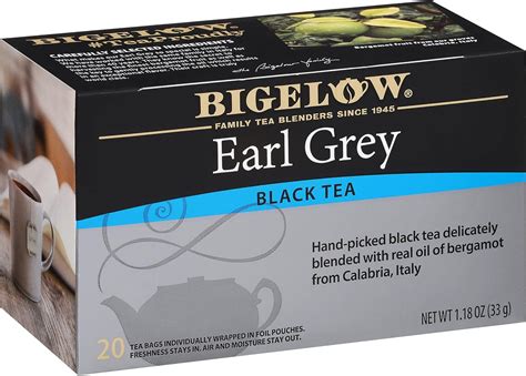 Bigelow - Té Negro Earl Grey con Cafeína, 20 Bolsitas (Paquete de 6 ...