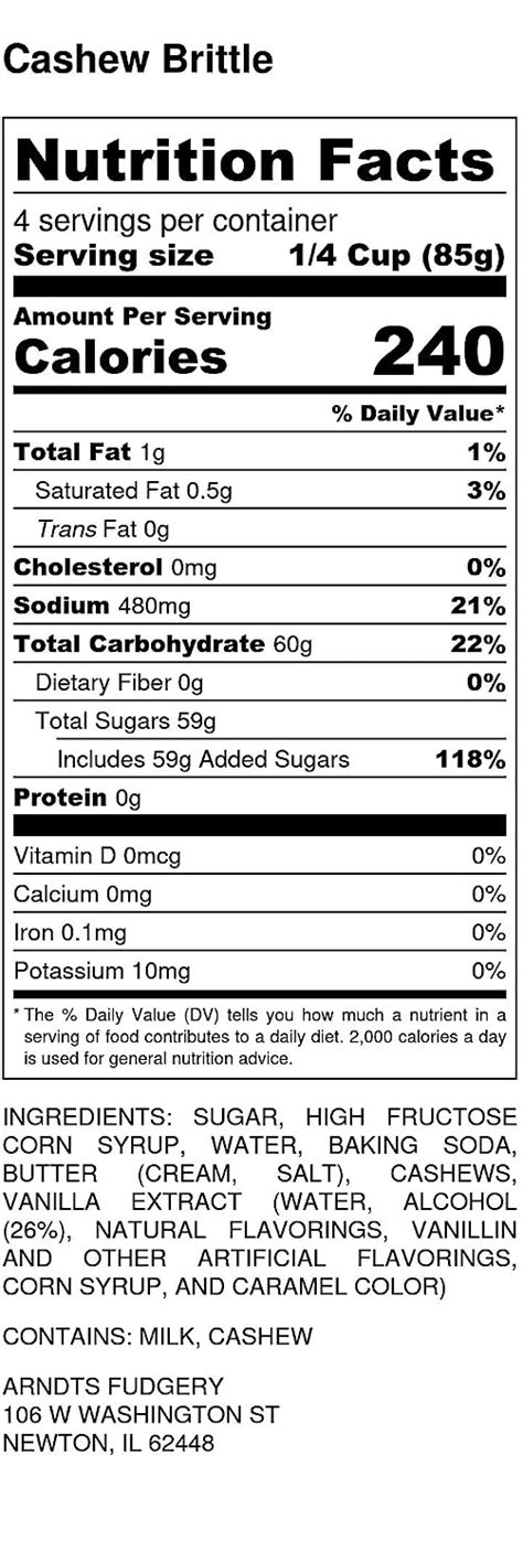 Buy Premium Candy (Cashew Brittle (2 - 10 oz. Tub)) Online at Lowest ...