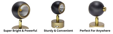 Mufasa 5 Watts Ball Spot 6Inch Black Gold Finish LED Spotlight Focus ...