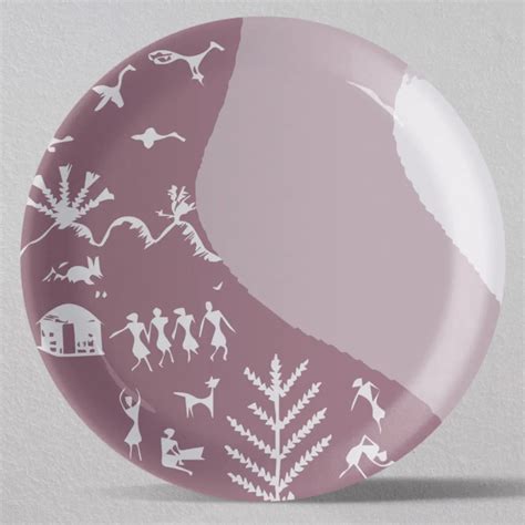 Modern Warli Floral Wall Plate – HarshitaCraft