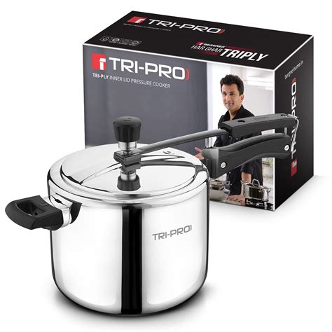TriPro Tri-Ply Stainless Steel 5L Inner Lid Pressure Cooker - Inductio
