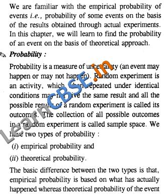 Image result for Class 10 Maths Probability CBSE