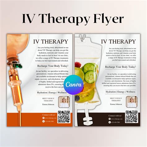 IV Therapy Flyer Canva Editable | IV Therapy Editable Template | A4 ...